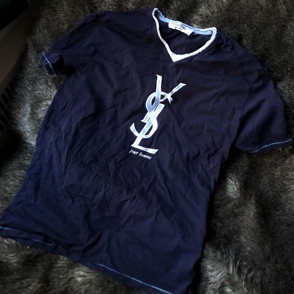 Yves Saint Laurent Other - YSL Saint Laurent Vintage T Shirt Navy Sky Blue S